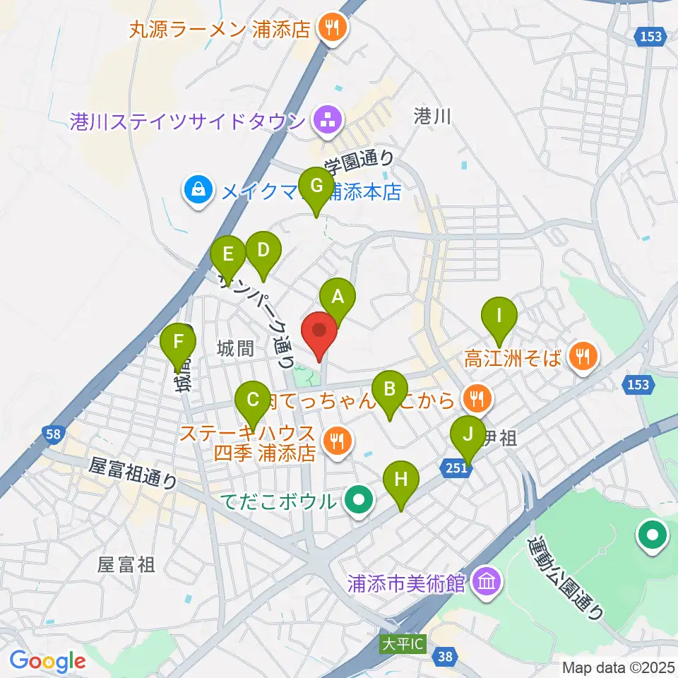 ミュージックハウス周辺のカフェ一覧地図