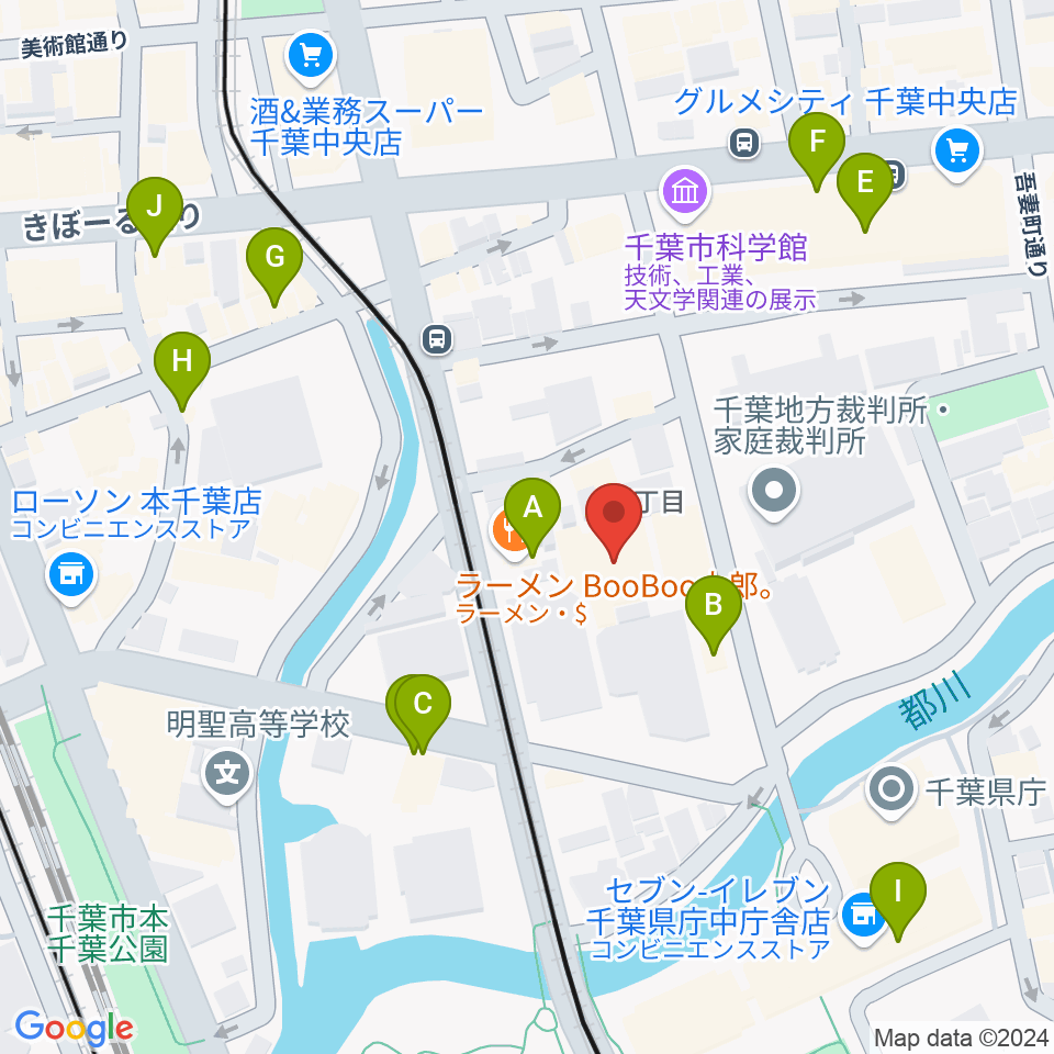 千葉県教育会館周辺のカフェ一覧地図