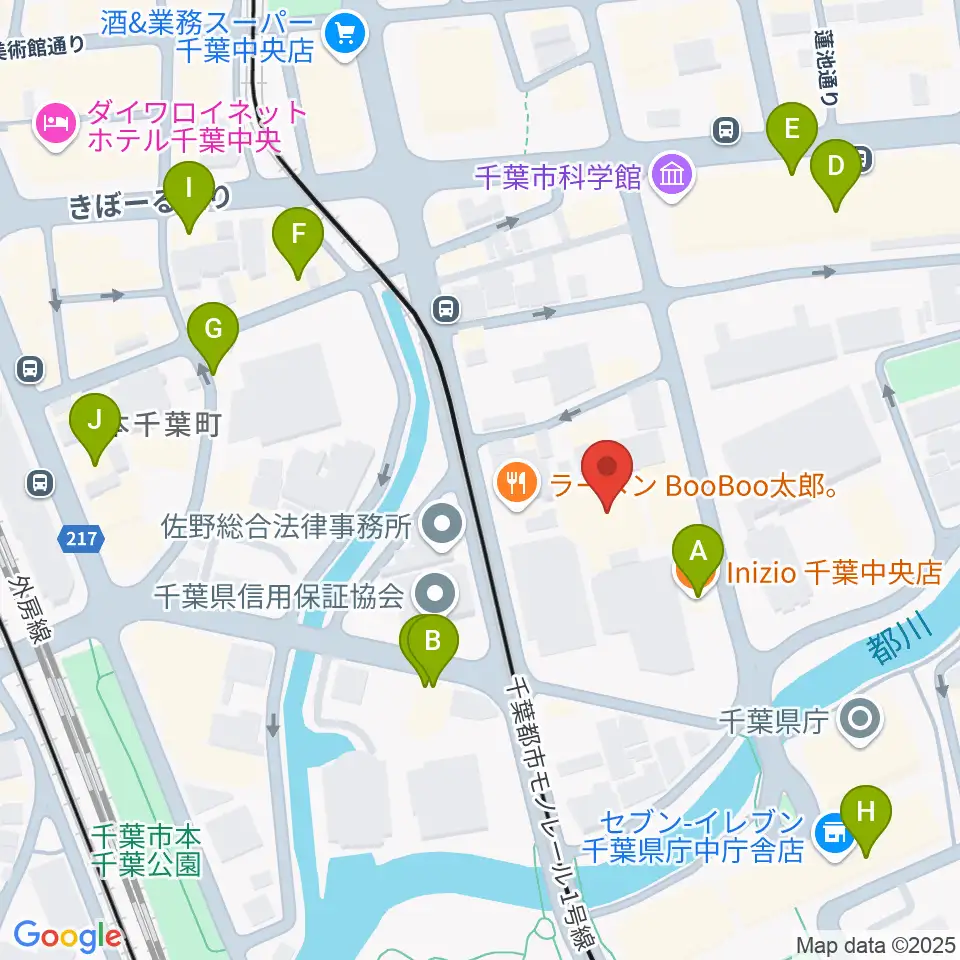 千葉県教育会館周辺のカフェ一覧地図