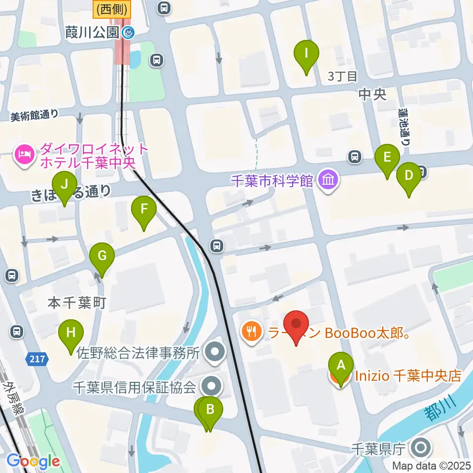 千葉県教育会館周辺のカフェ一覧地図