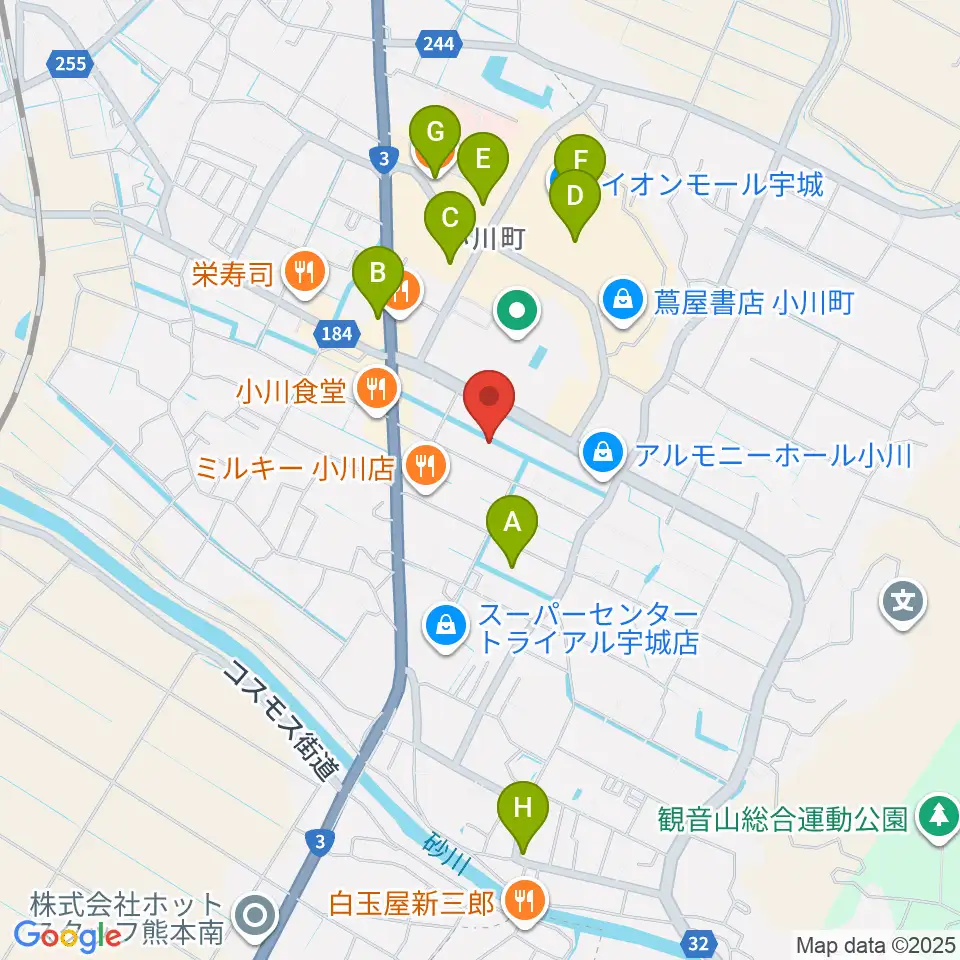 小川総合文化センター ラポート周辺のカフェ一覧地図