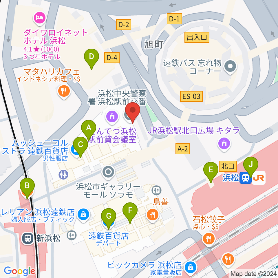 えんてつホール周辺のカフェ一覧地図