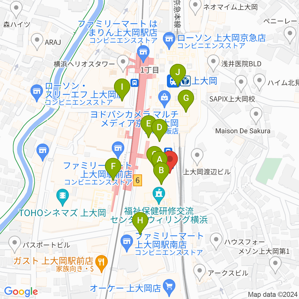 港南区民文化センター ひまわりの郷周辺のカフェ一覧地図