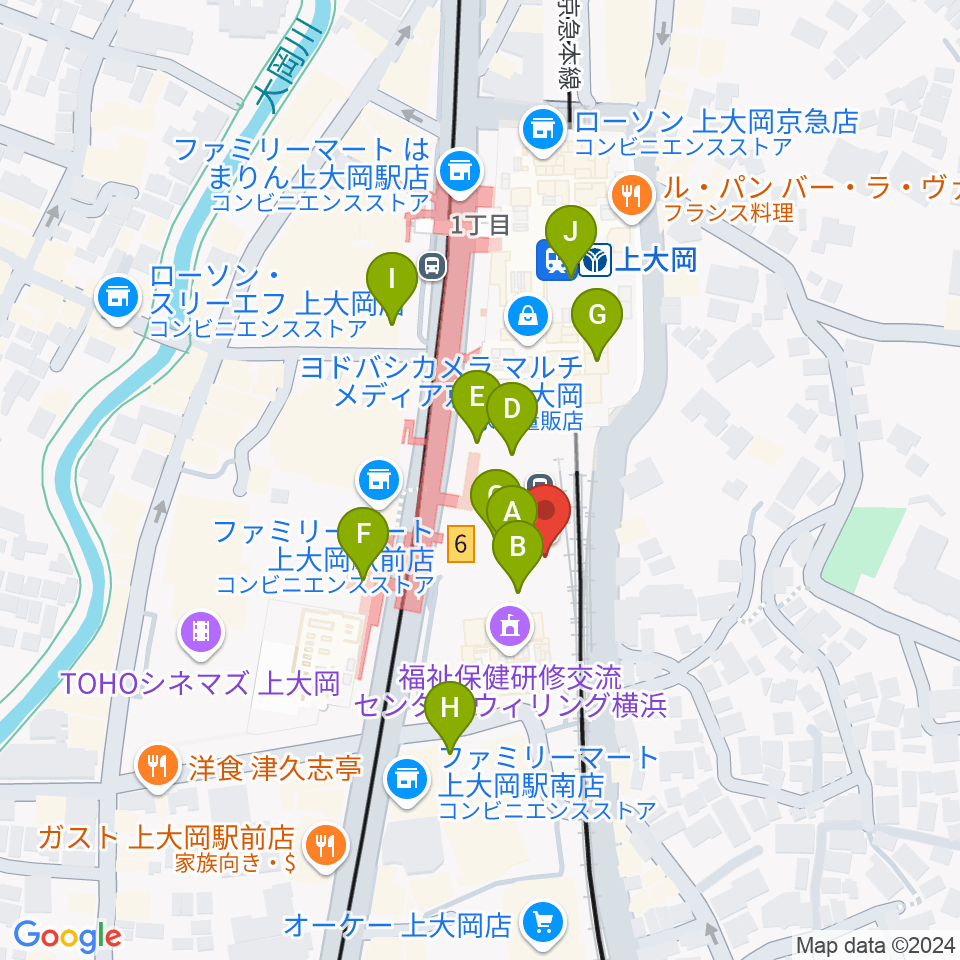 港南区民文化センター ひまわりの郷周辺のカフェ一覧地図