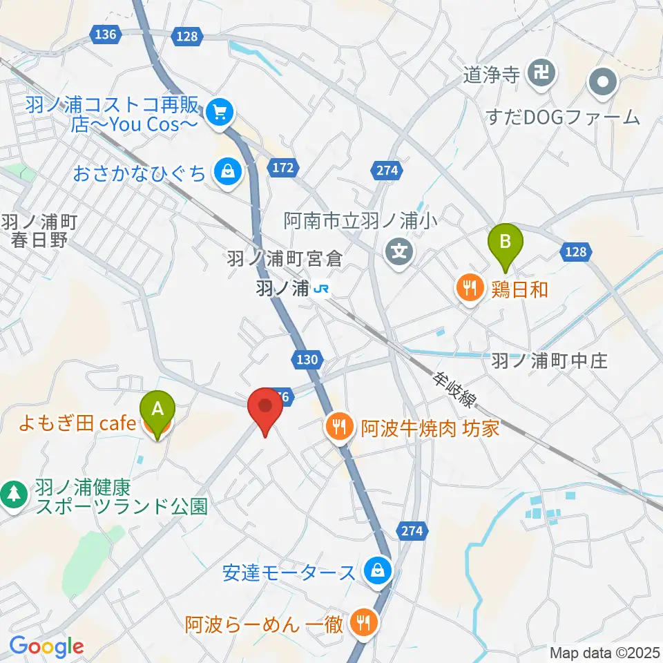 コスモホール(阿南市情報文化センター)周辺のカフェ一覧地図
