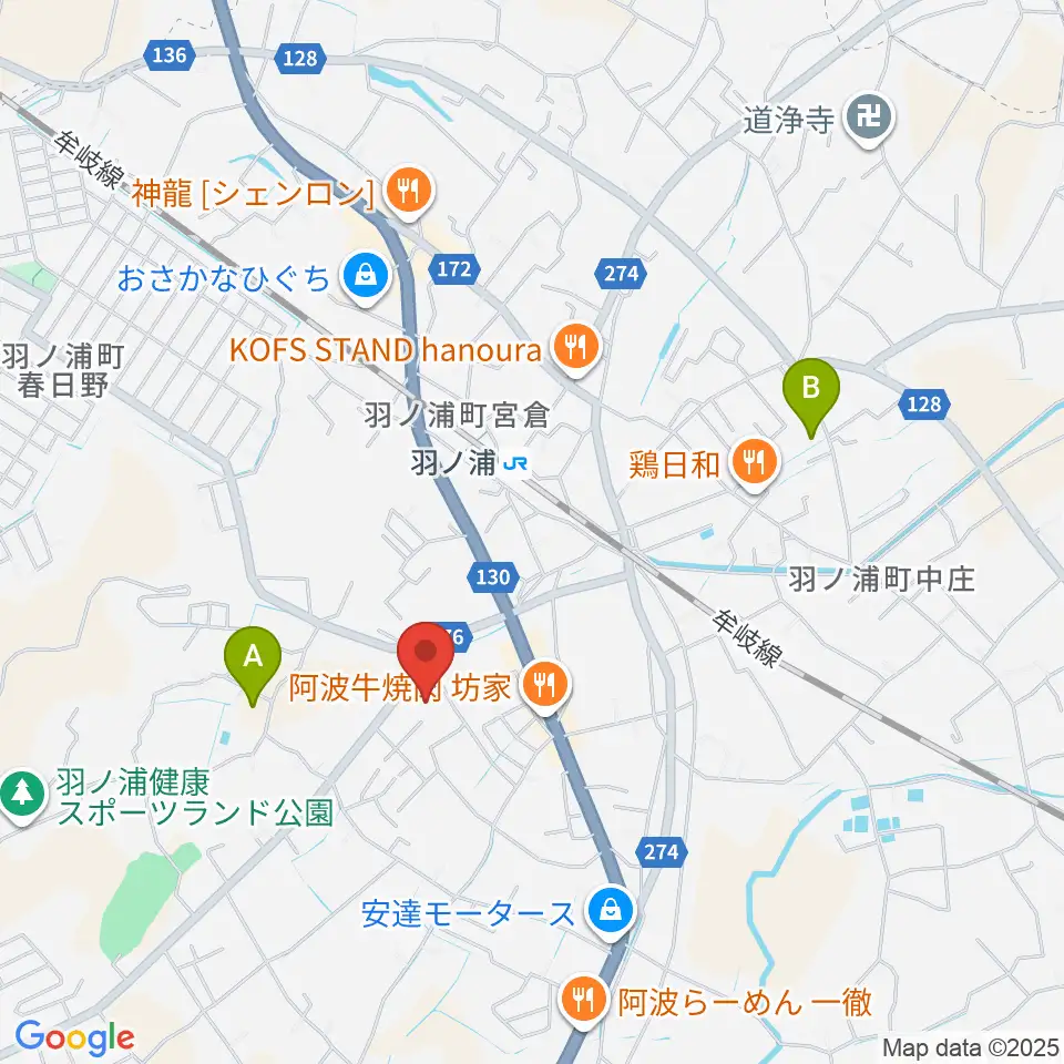 コスモホール（阿南市情報文化センター）周辺のカフェ一覧地図