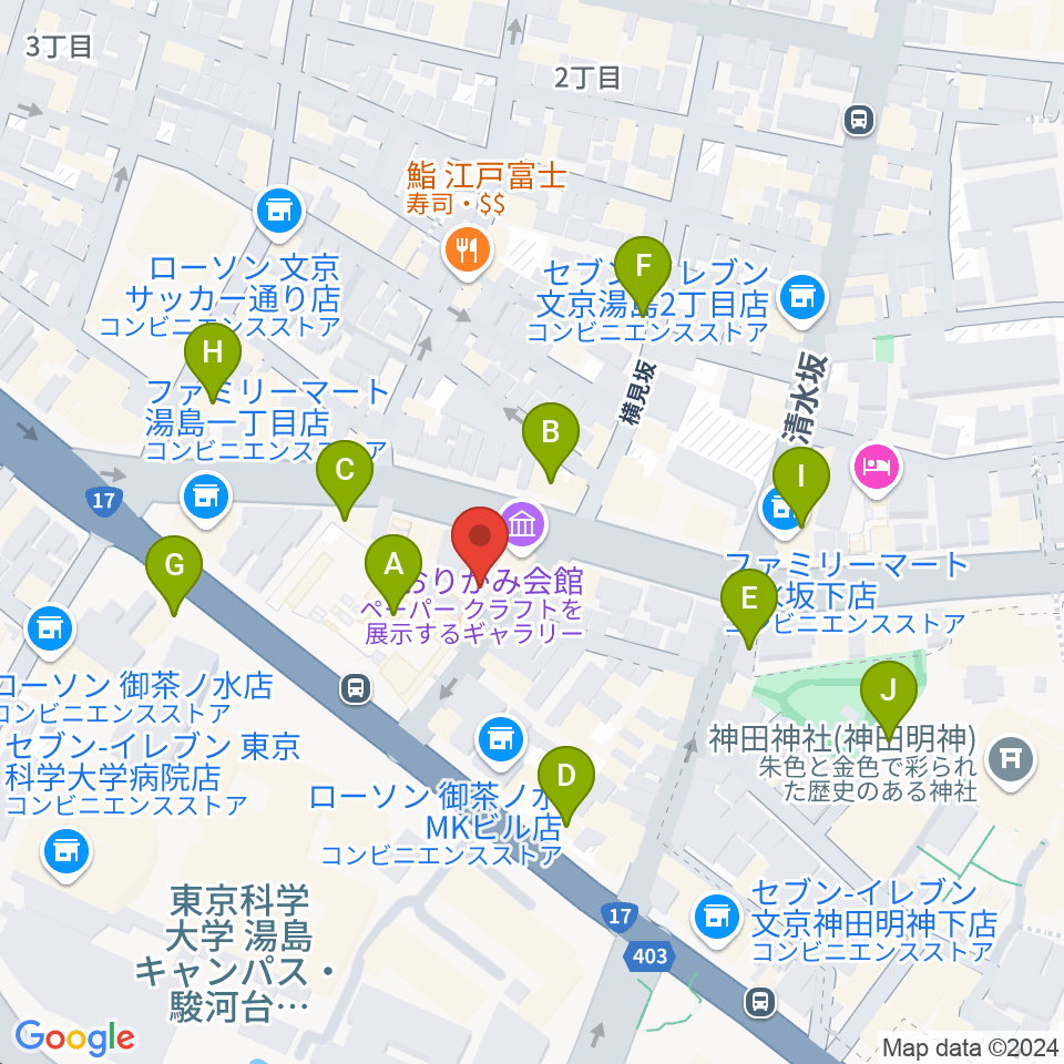 御茶ノ水KAKADO周辺のカフェ一覧地図