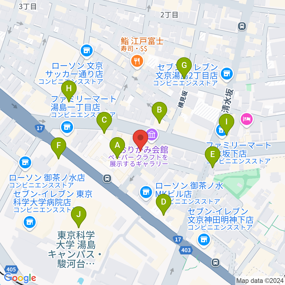 御茶ノ水KAKADO周辺のカフェ一覧地図