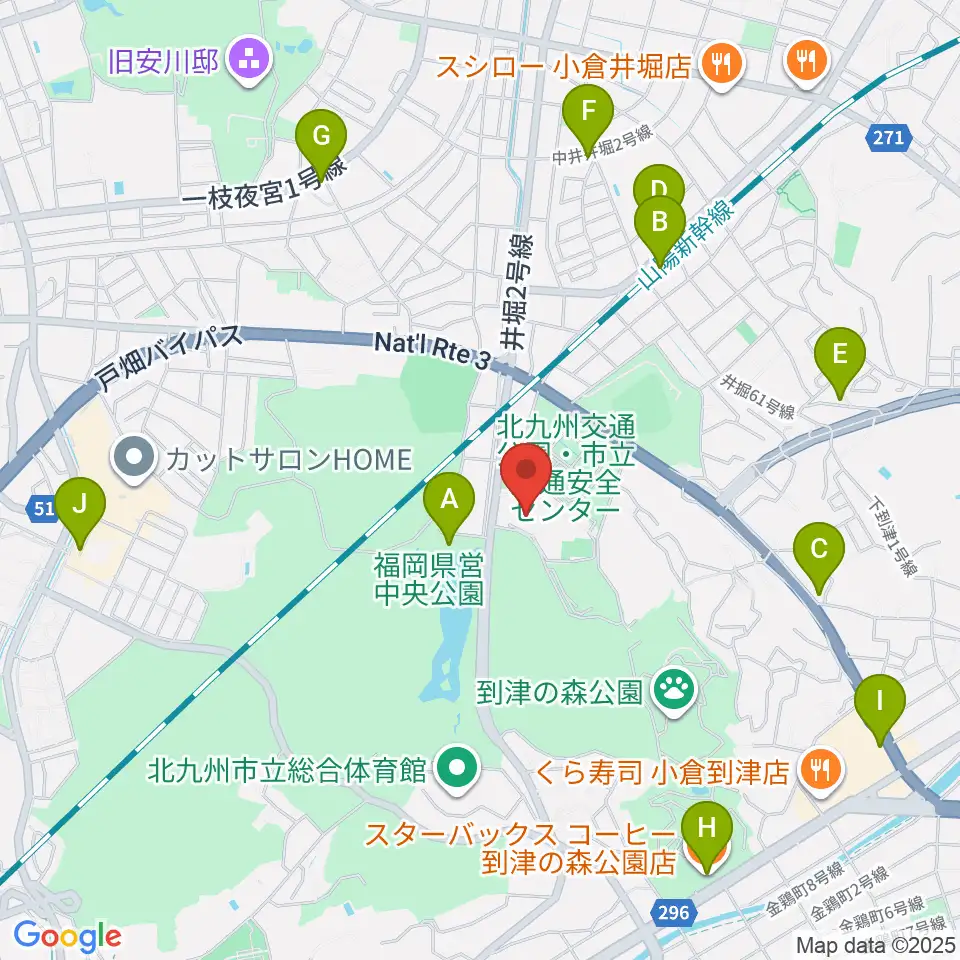 北九州パレス周辺のカフェ一覧地図