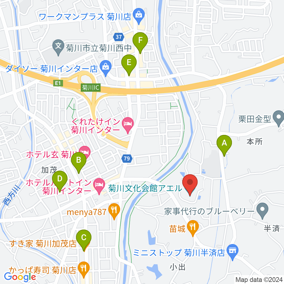 菊川文化会館アエル周辺のカフェ一覧地図