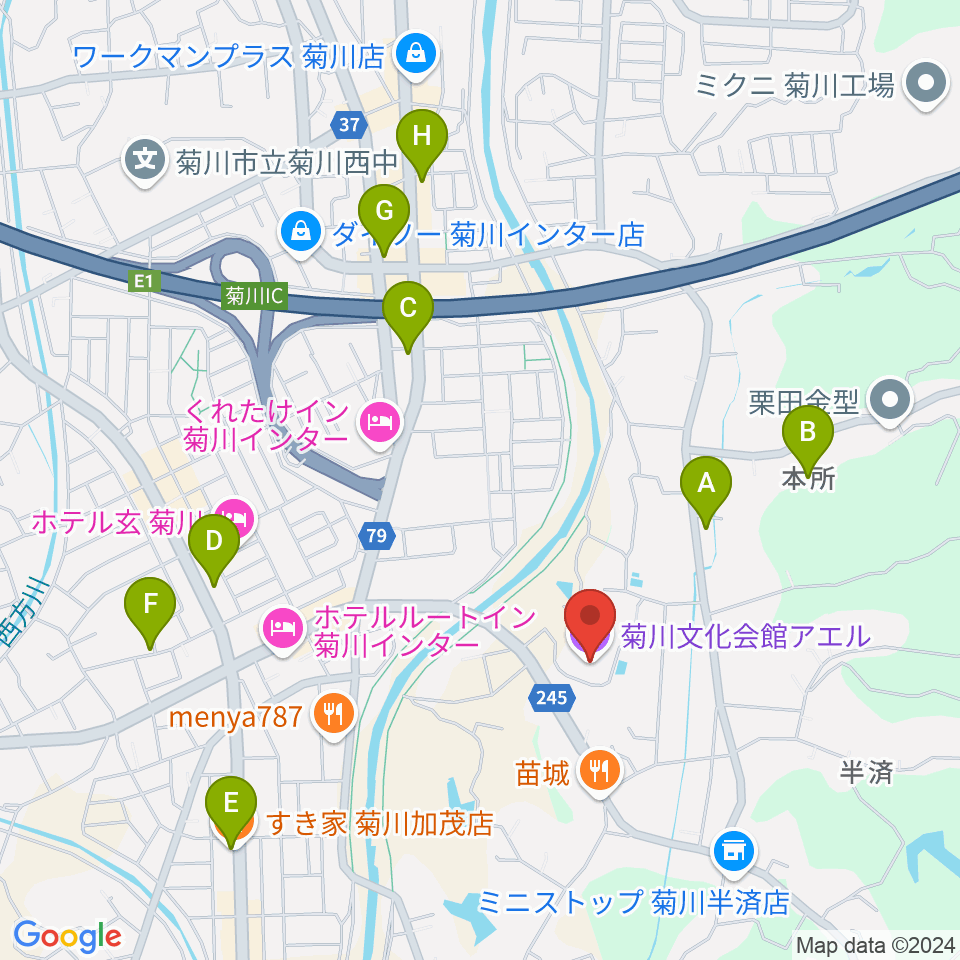 菊川文化会館アエル周辺のカフェ一覧地図