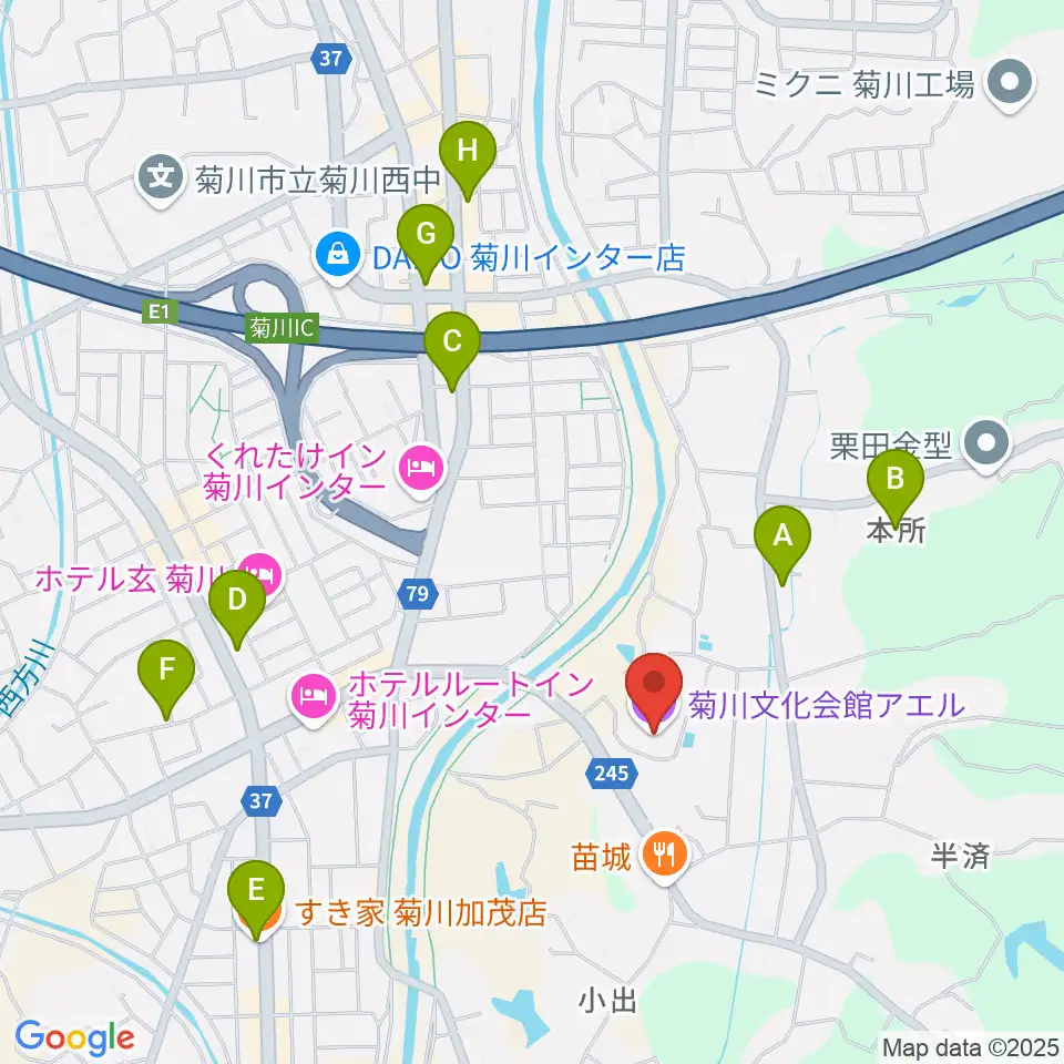 菊川文化会館アエル周辺のカフェ一覧地図