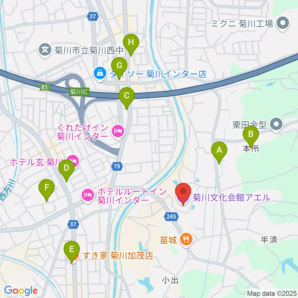 菊川文化会館アエル周辺のカフェ一覧地図