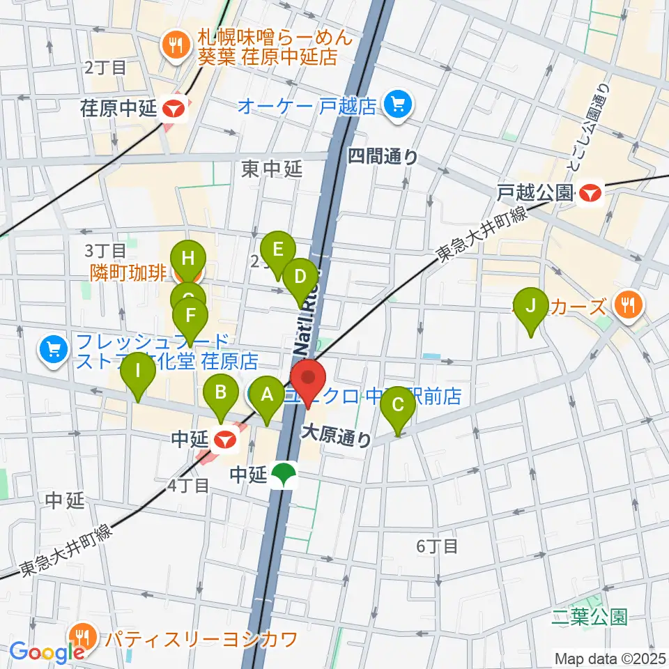 Prayers Studioアトリエ周辺のカフェ一覧地図