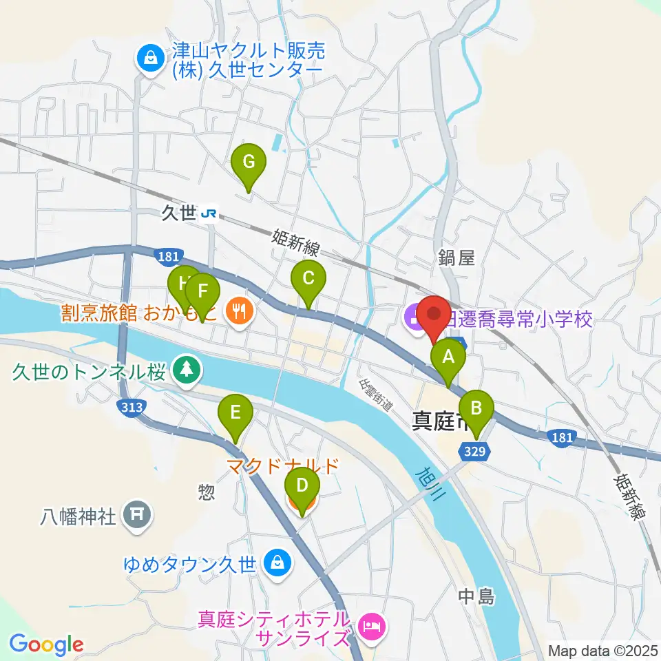 久世エスパスホール周辺のカフェ一覧地図