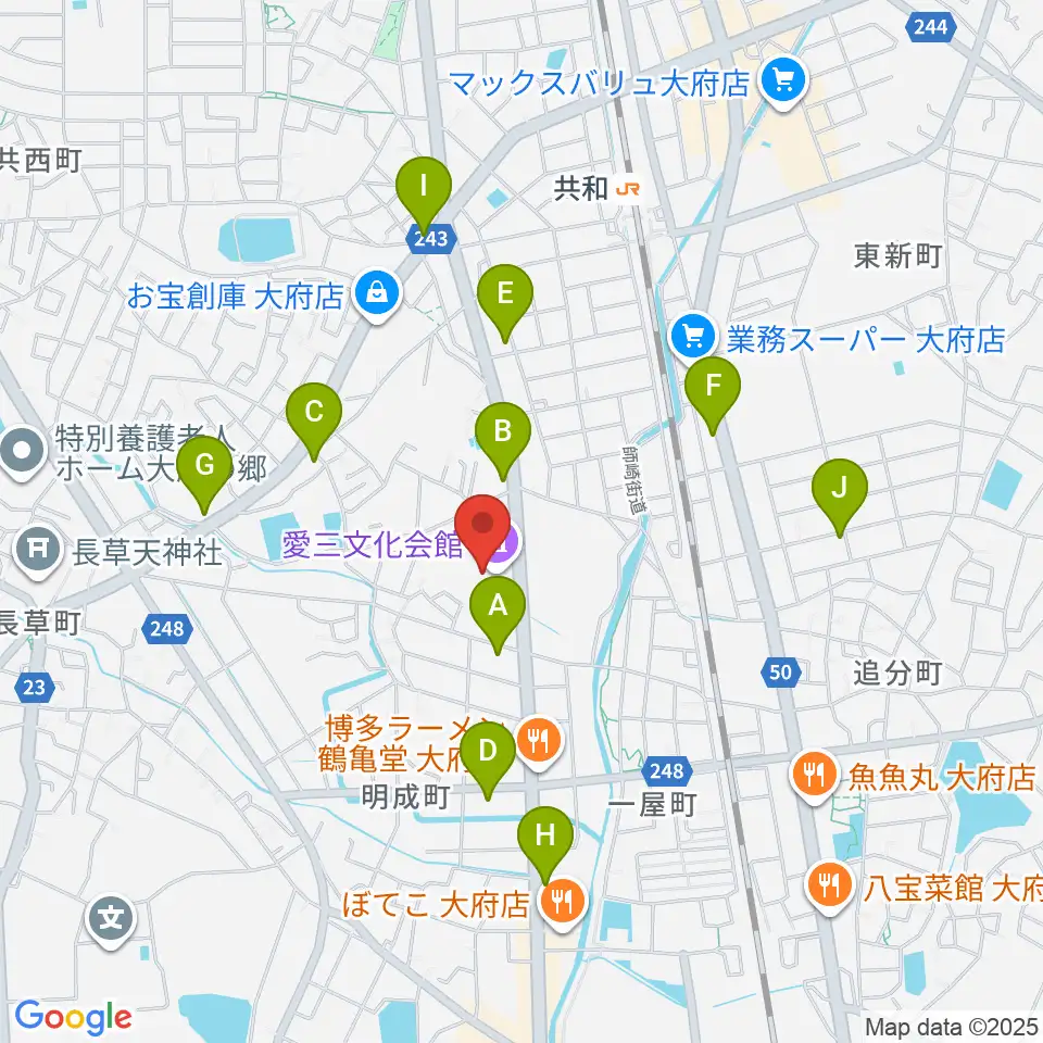 愛三文化会館周辺のカフェ一覧地図