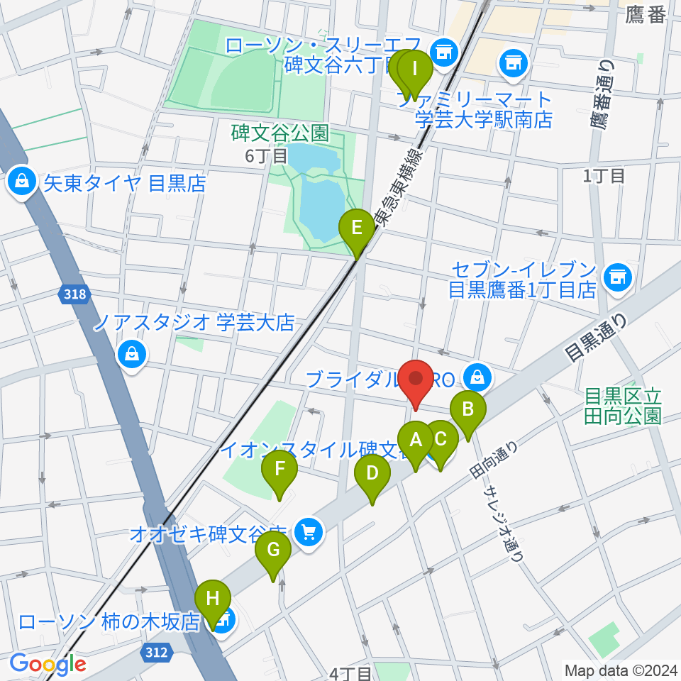 碑文谷APIA40周辺のカフェ一覧地図