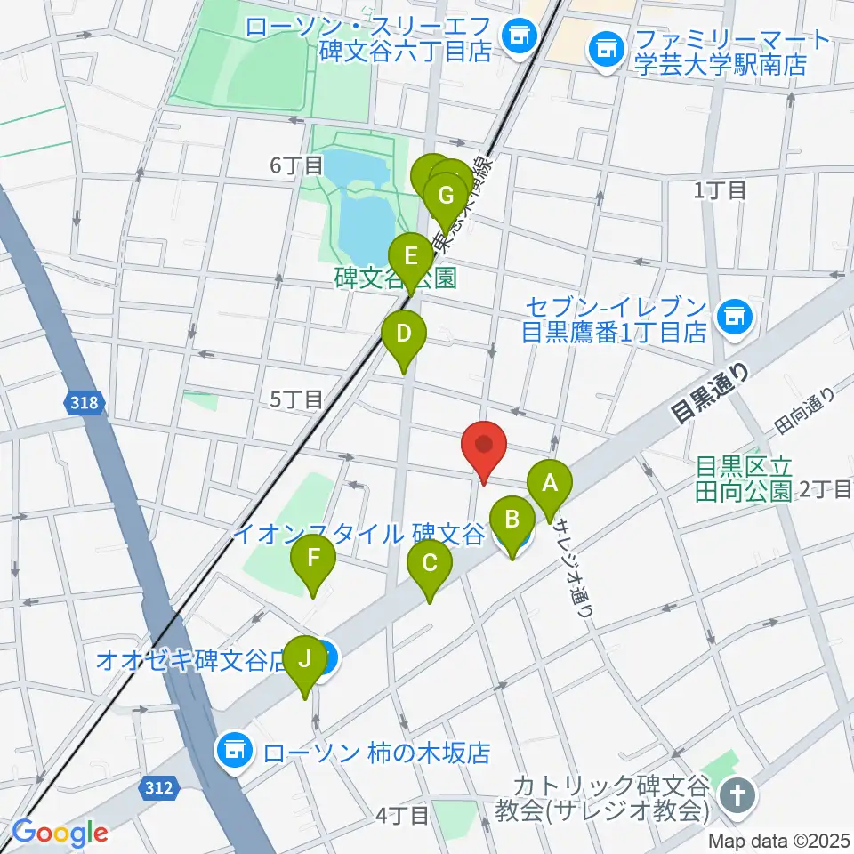 碑文谷APIA40周辺のカフェ一覧地図
