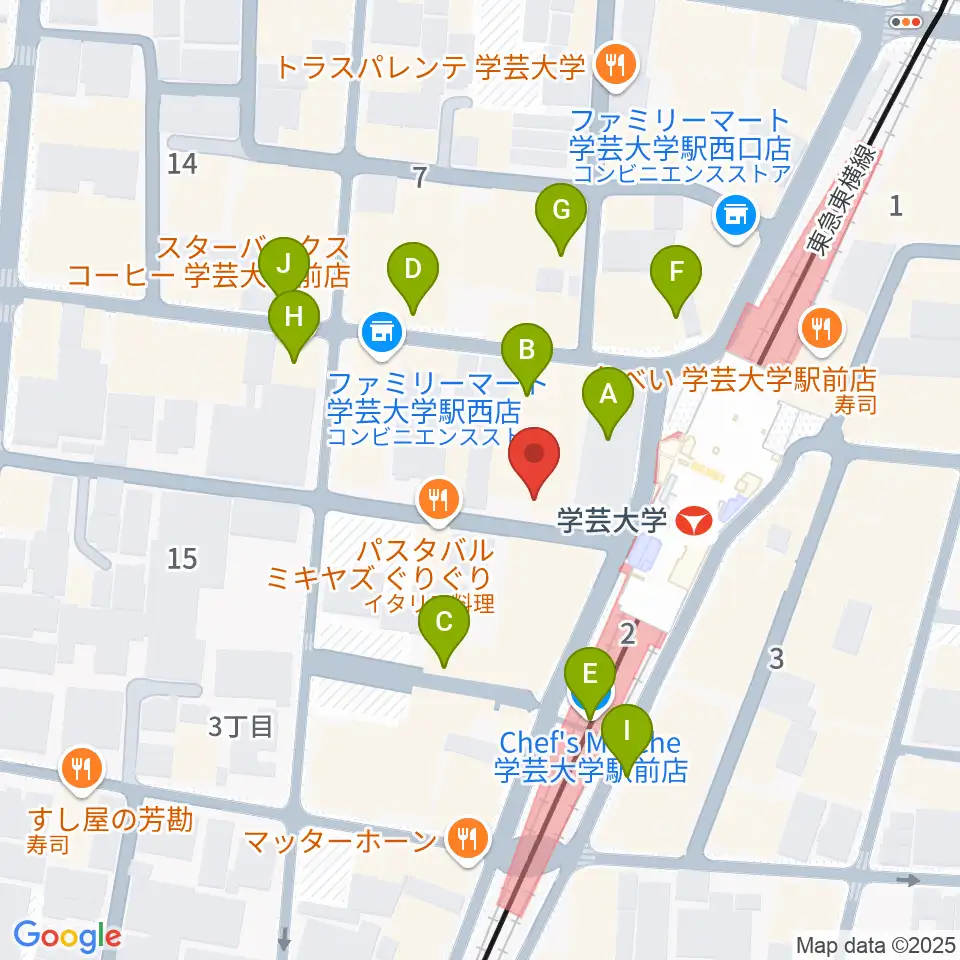 A-TRAIN周辺のカフェ一覧地図
