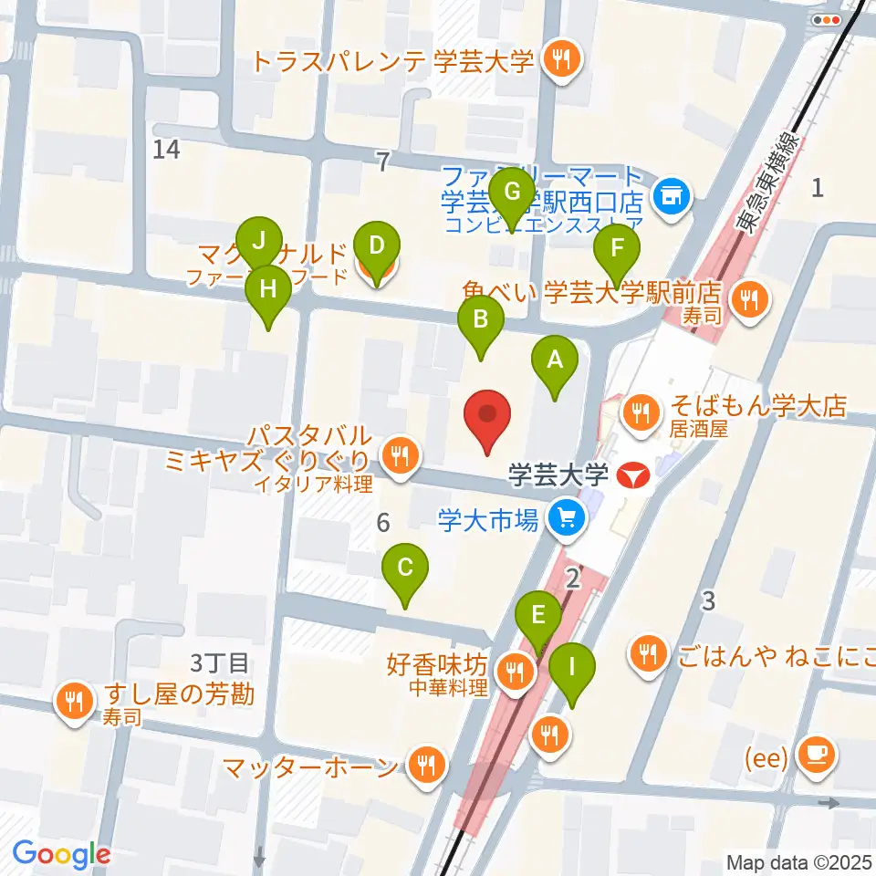 A-TRAIN周辺のカフェ一覧地図