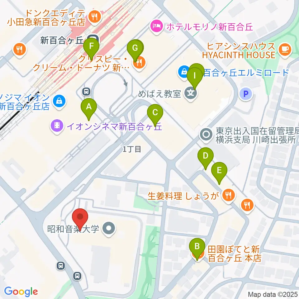 テアトロ・ジーリオ・ショウワ周辺のカフェ一覧地図