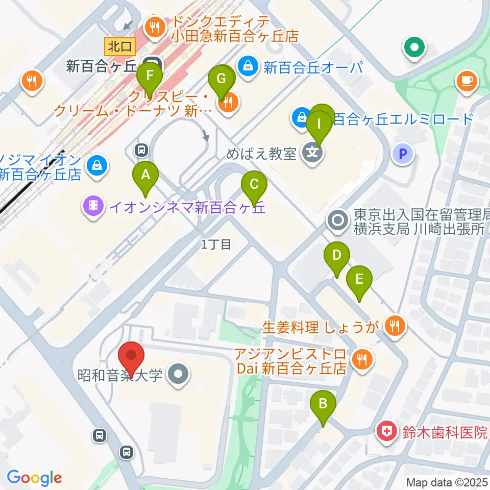 テアトロ・ジーリオ・ショウワ周辺のカフェ一覧地図