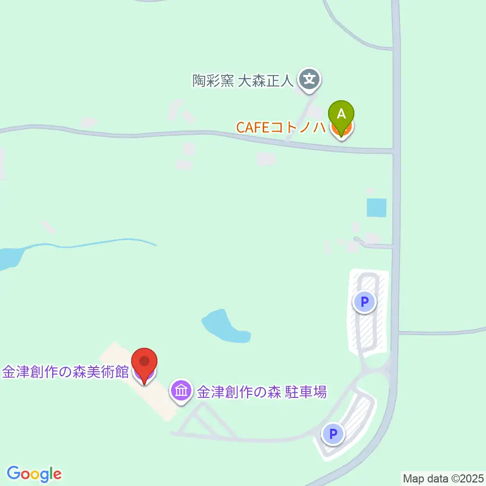 金津創作の森美術館周辺のカフェ一覧地図