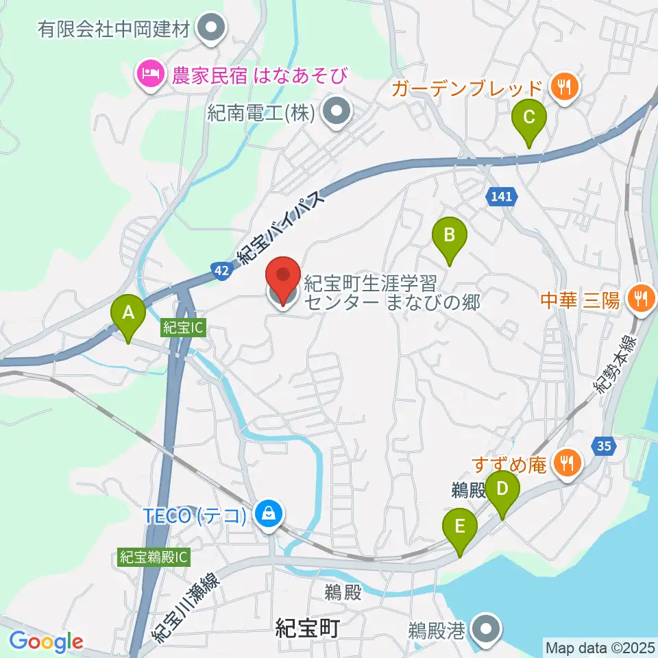 紀宝町生涯学習センター まなびの郷周辺のカフェ一覧地図