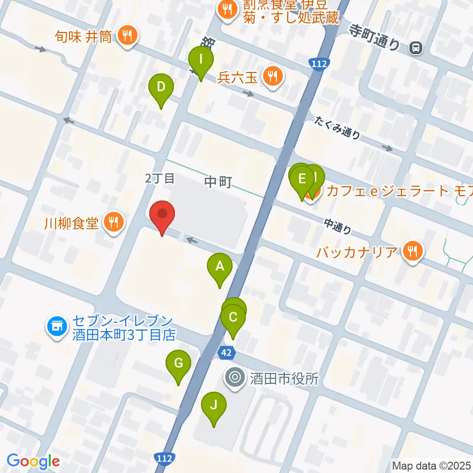 酒田hope周辺のカフェ一覧地図