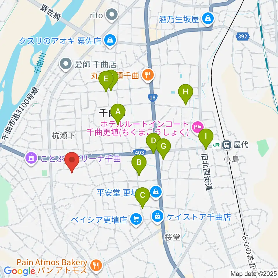 信州の幸あんずホール周辺のカフェ一覧地図