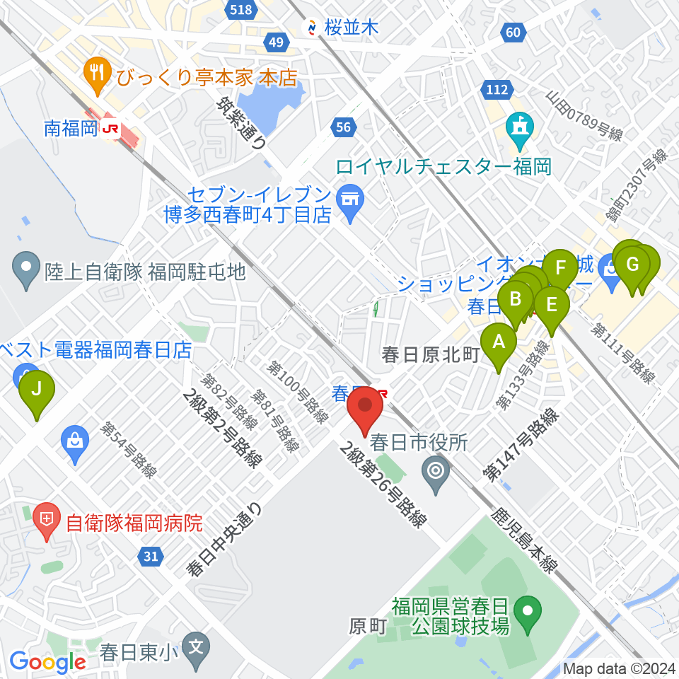 クローバープラザ周辺のカフェ一覧地図