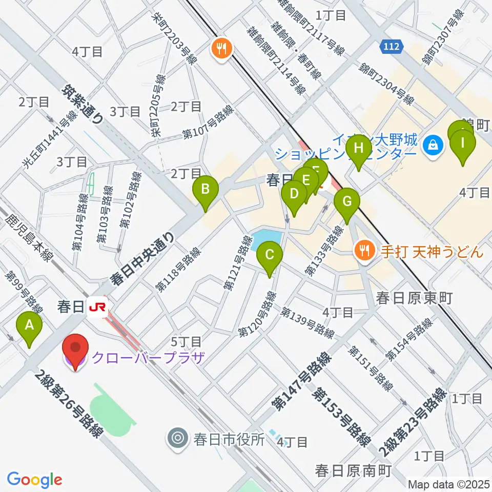 クローバープラザ周辺のカフェ一覧地図