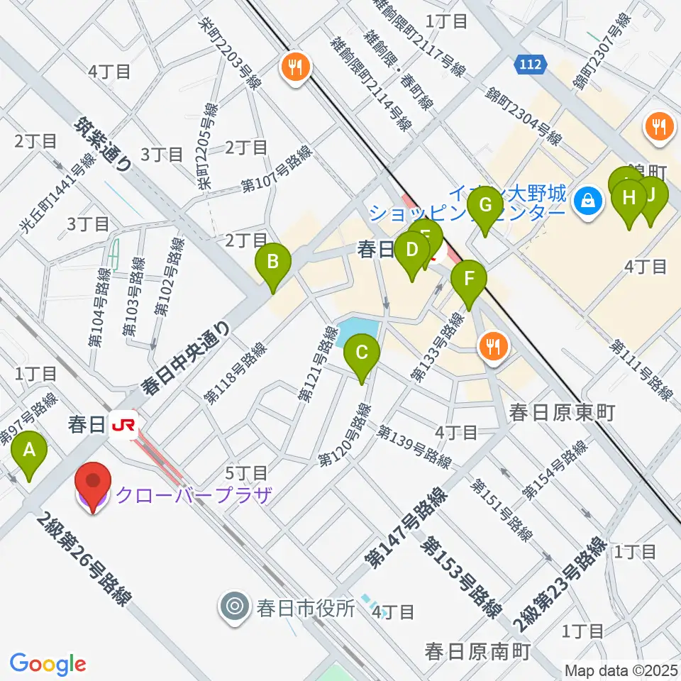クローバープラザ周辺のカフェ一覧地図