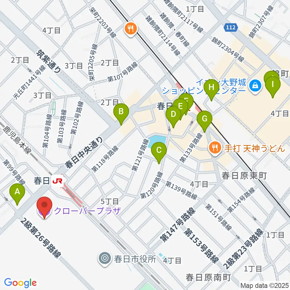 クローバープラザ周辺のカフェ一覧地図