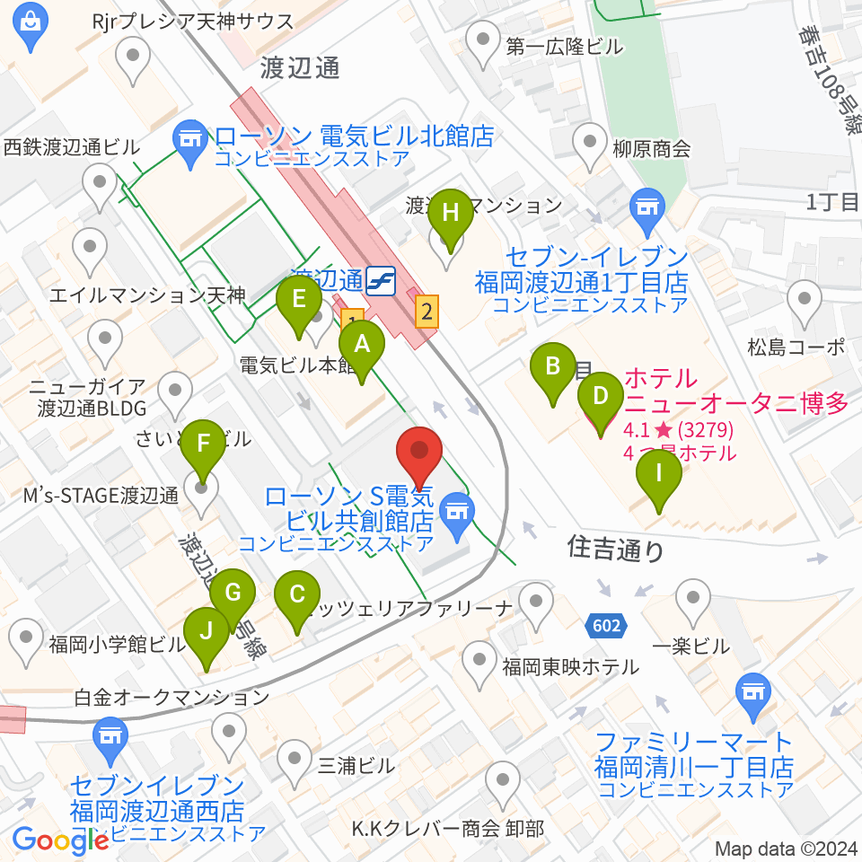 電気ビルみらいホール周辺のカフェ一覧地図