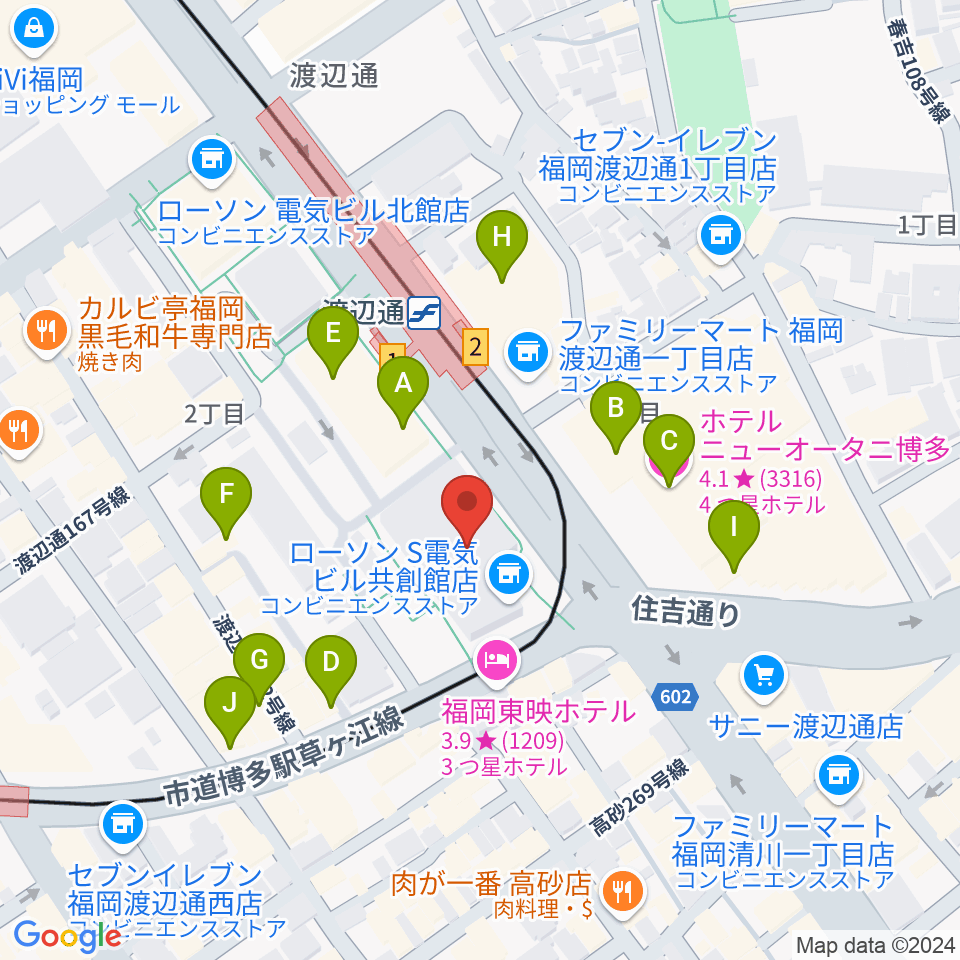 電気ビルみらいホール周辺のカフェ一覧地図