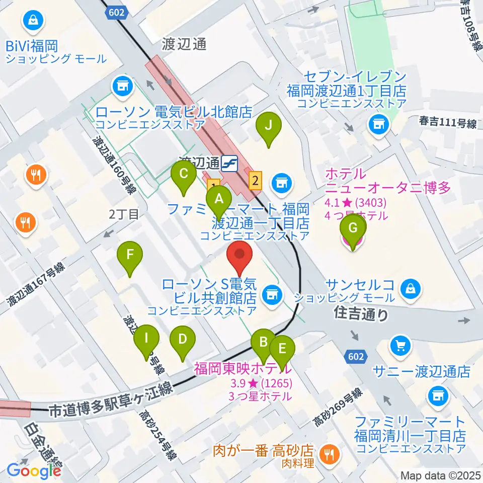 電気ビルみらいホール周辺のカフェ一覧地図