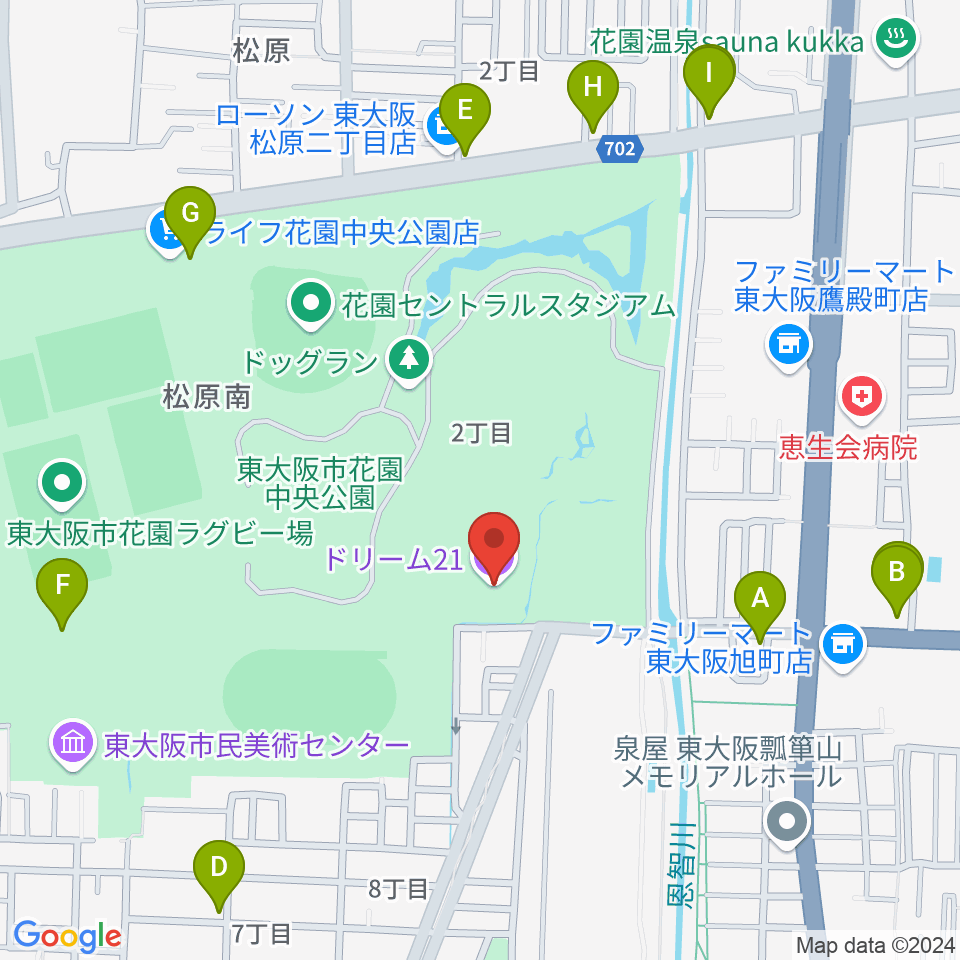 ドリーム21周辺のカフェ一覧地図