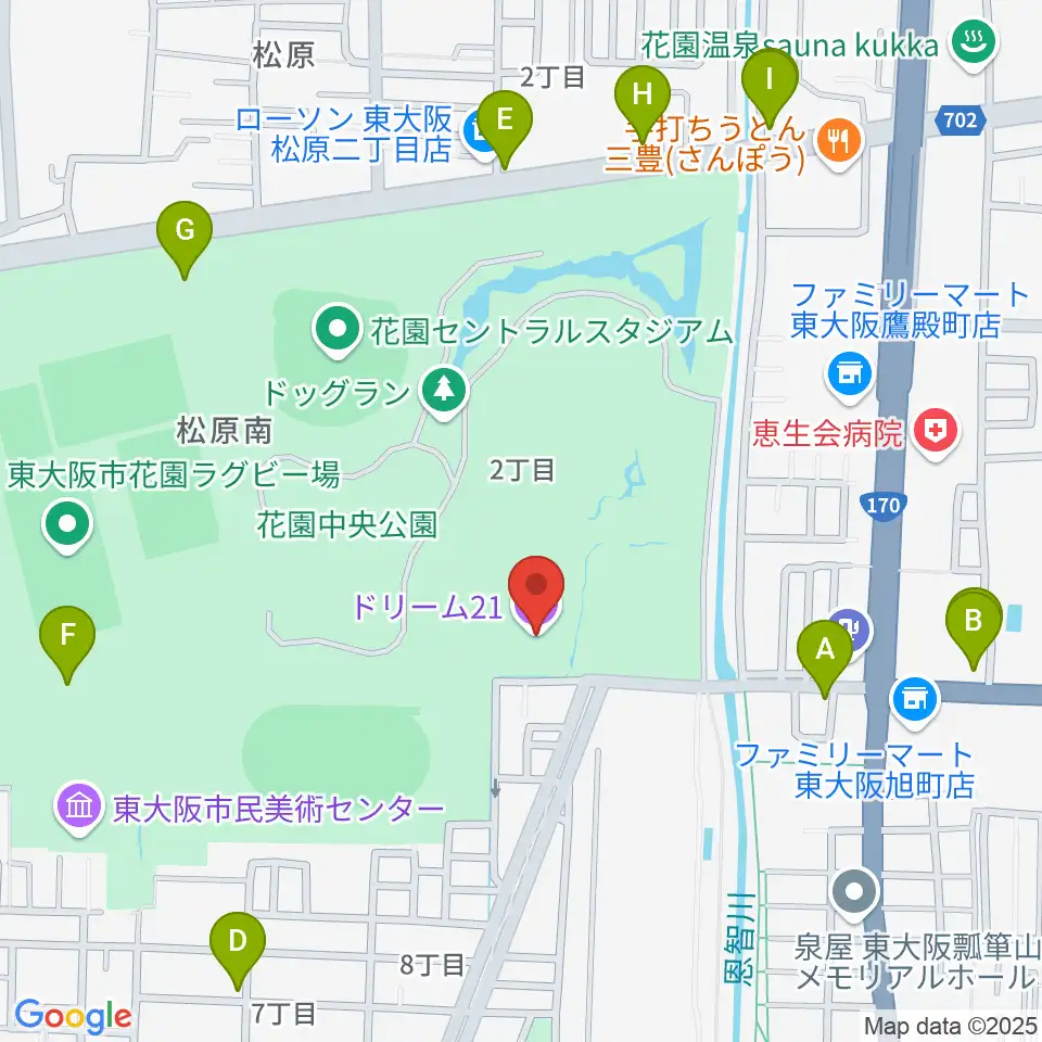 ドリーム21周辺のカフェ一覧地図