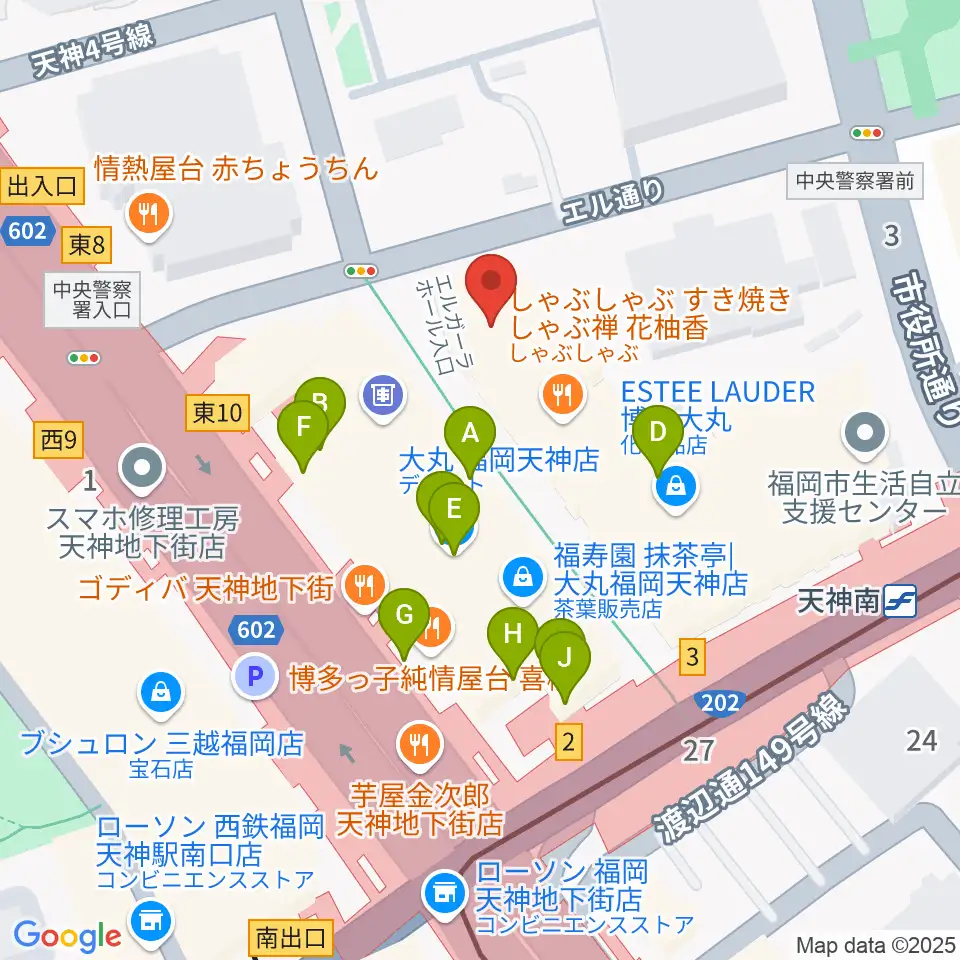 TKPエルガーラホール周辺のカフェ一覧地図