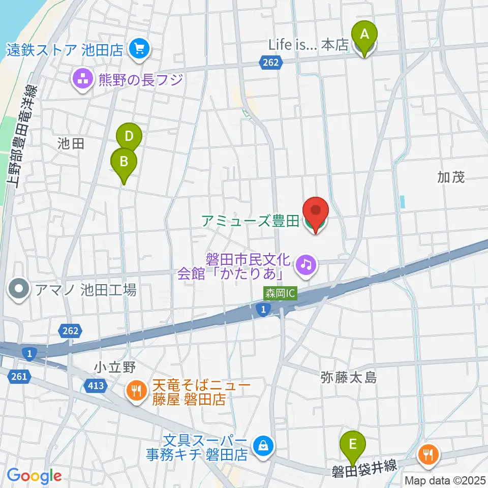 アミューズ豊田周辺のカフェ一覧地図