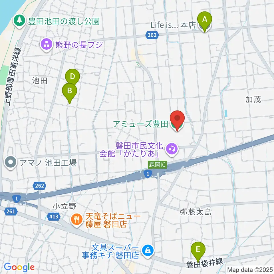 アミューズ豊田周辺のカフェ一覧地図