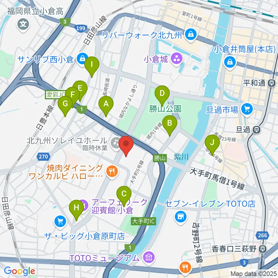北九州市立男女共同参画センター・ムーブ周辺のカフェ一覧地図