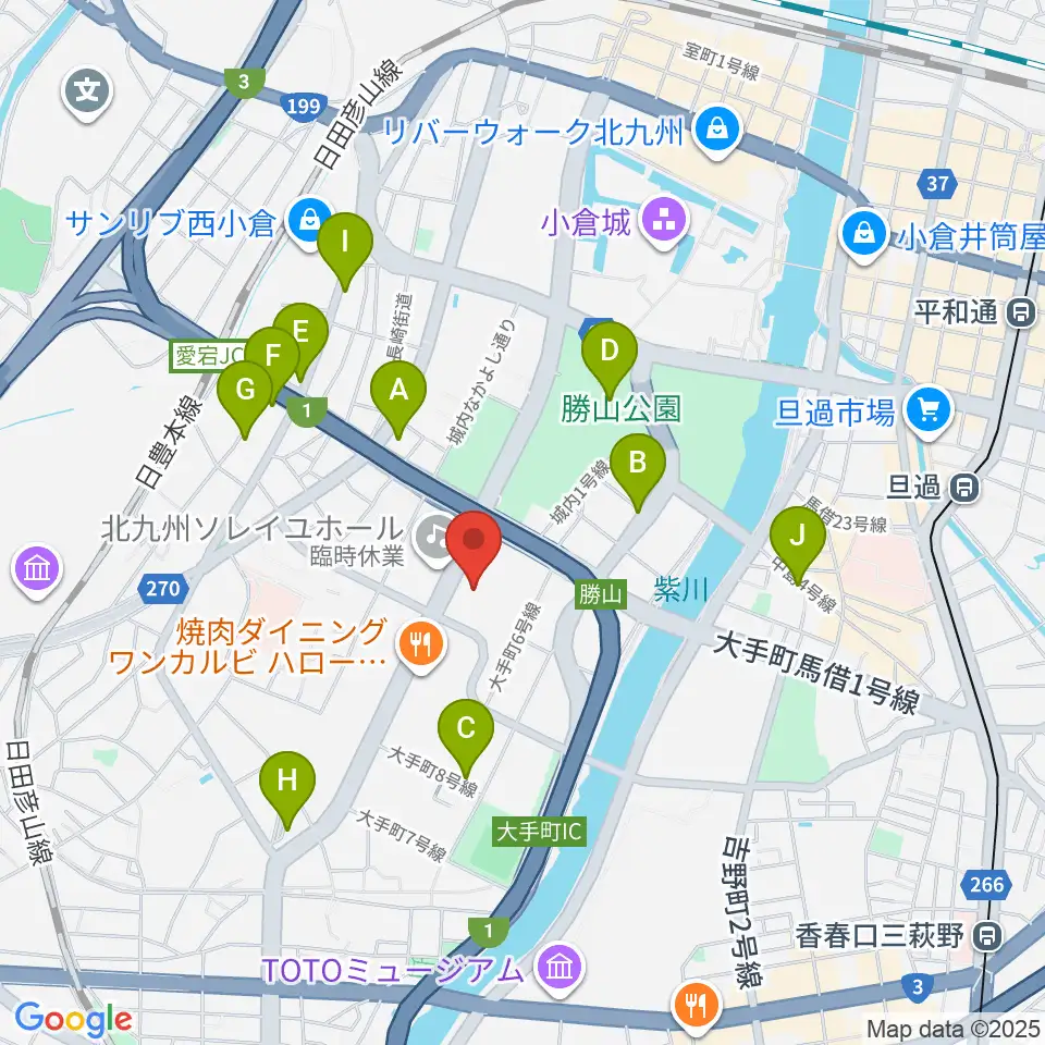北九州市立男女共同参画センター・ムーブ周辺のカフェ一覧地図