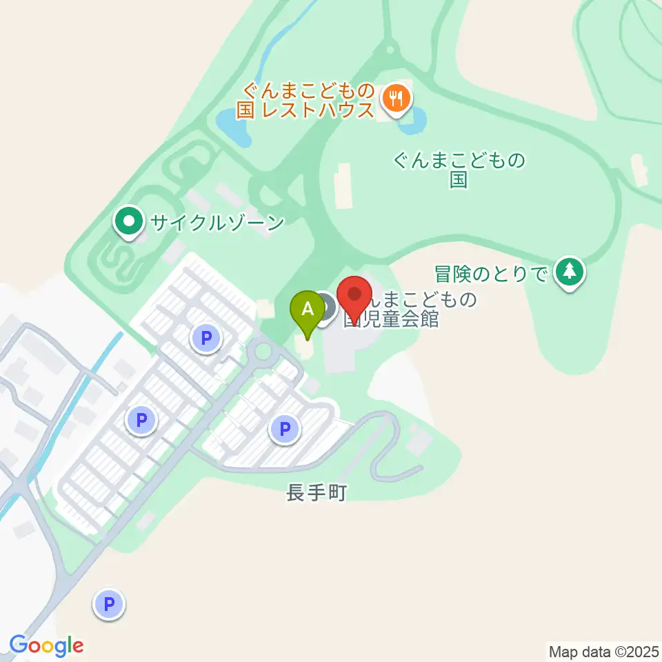 ぐんまこどもの国児童会館周辺のカフェ一覧地図