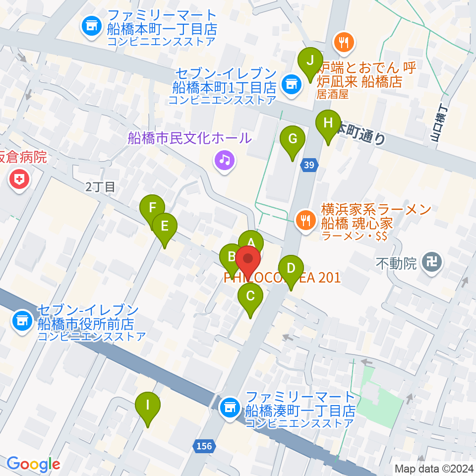 スカイワードミュージックスクール周辺のカフェ一覧地図