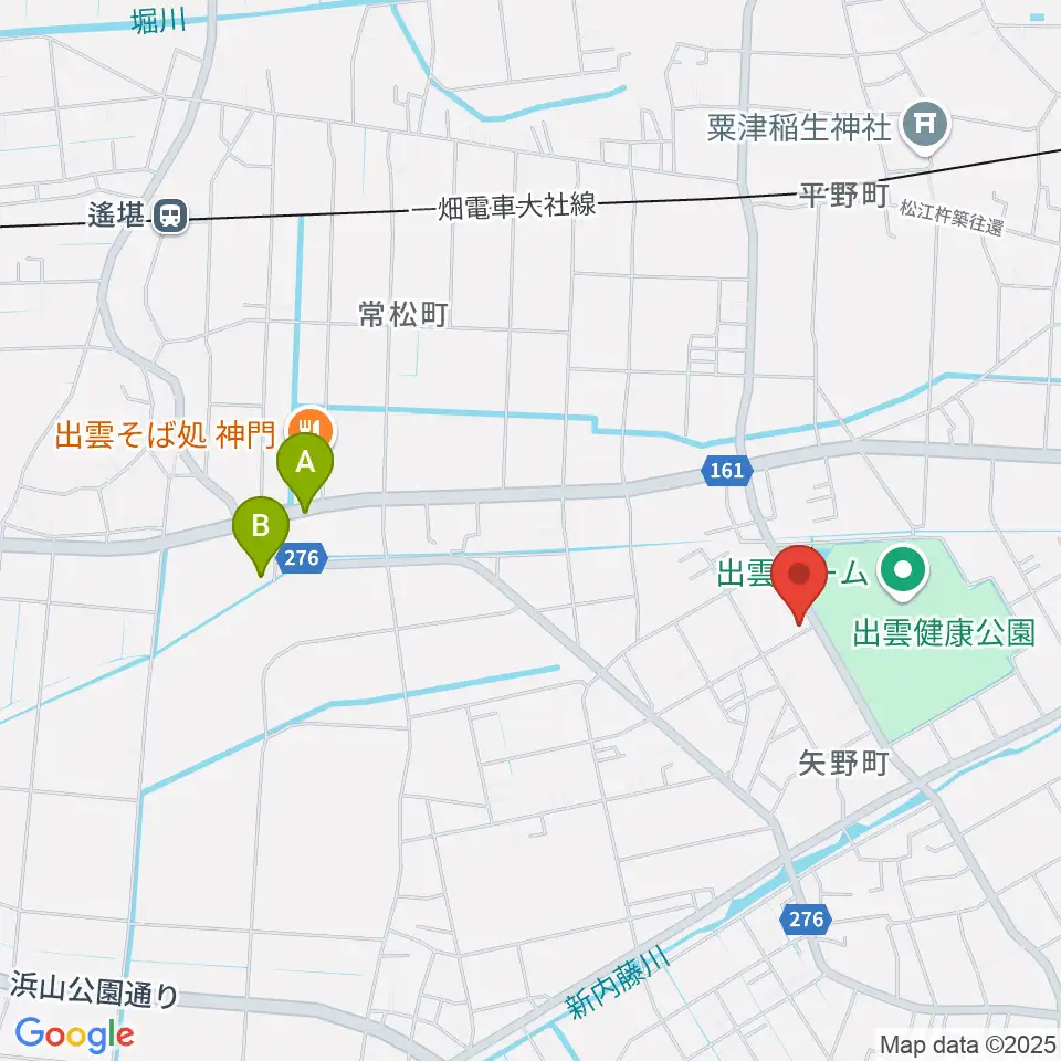 出雲アポロ周辺のカフェ一覧地図