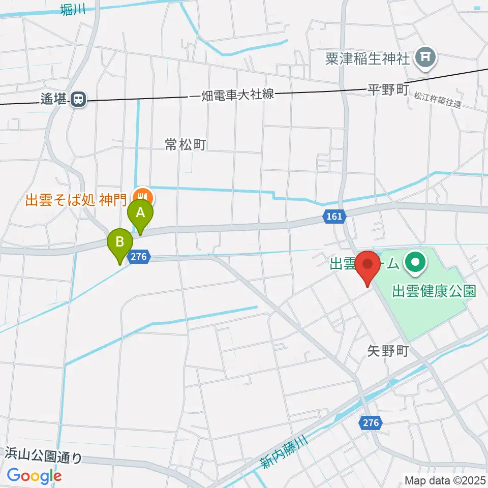 出雲アポロ周辺のカフェ一覧地図