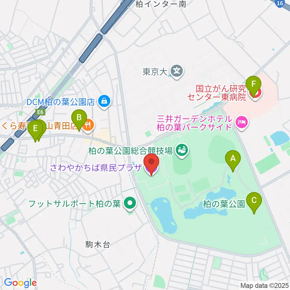 さわやかちば県民プラザ周辺のカフェ一覧地図