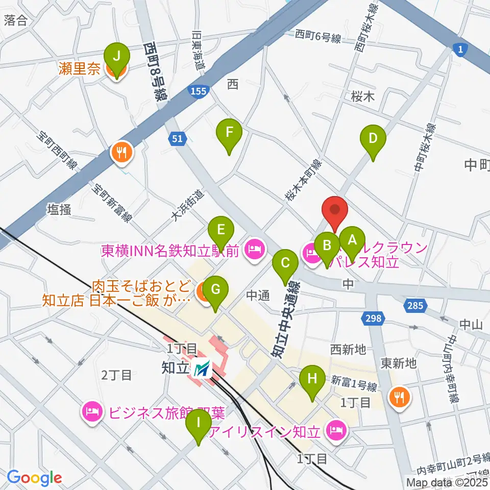 知立リリオ･コンサートホール周辺のカフェ一覧地図